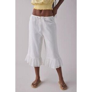 Urban Outfitters Kimchi Blue Livia Ruffle Bloomer Capri Pants Cotton XS 285554